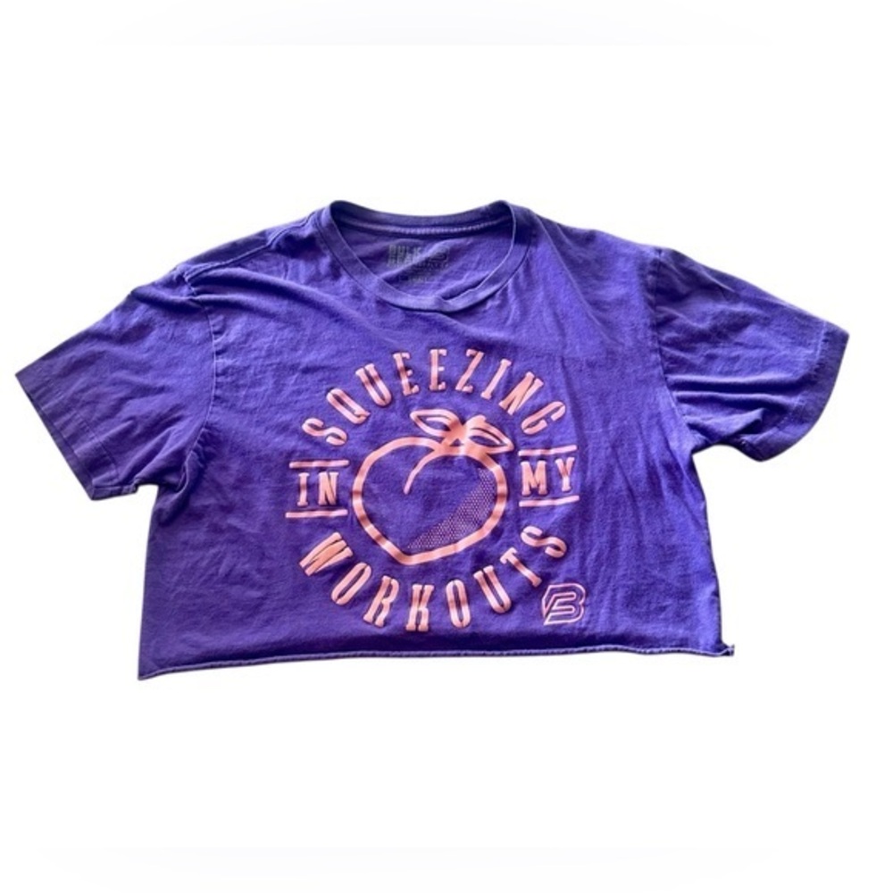 Bulk Gear Fitness Short Sleeve Crop Workout Shirt - Womens Size Small Purple